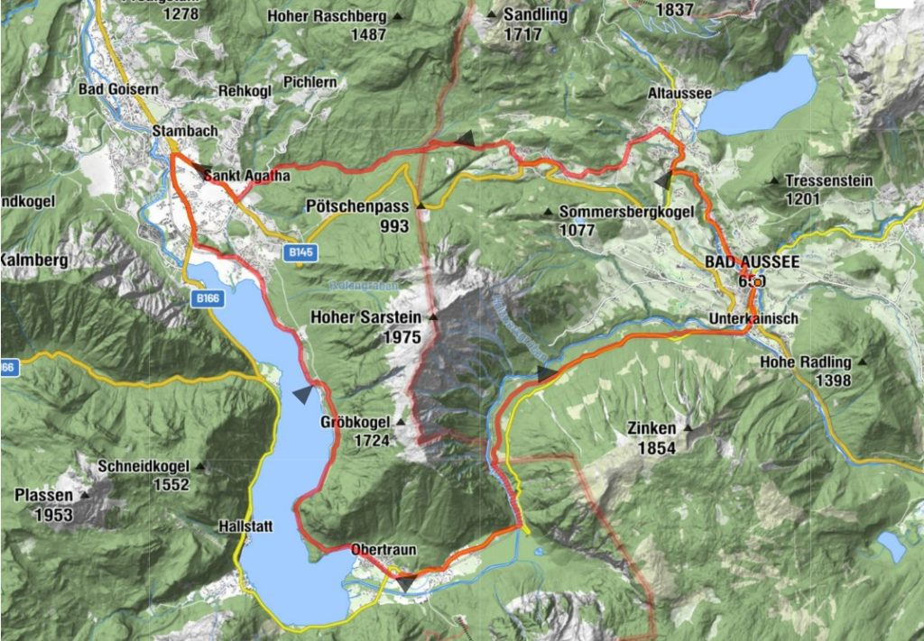 Mapa trasy Gravelom okolo Sarsteinu