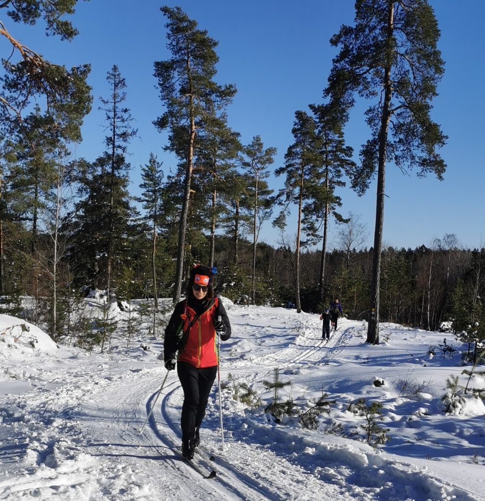 Bežkovanie v lesoch neďaleko Štokholmu