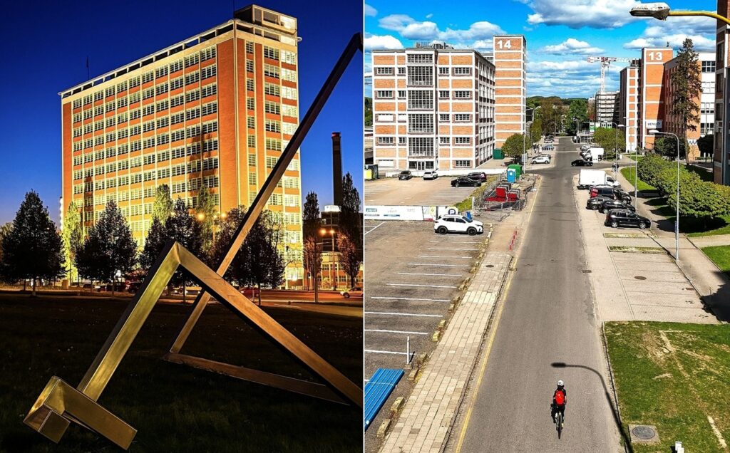 Pohľad na Baťov mrakodprap a budovy v Zlíne